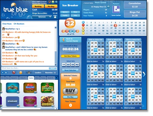 True Blue Bingo Casino Games