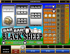 3 reel fruit machines bar bar black sheep