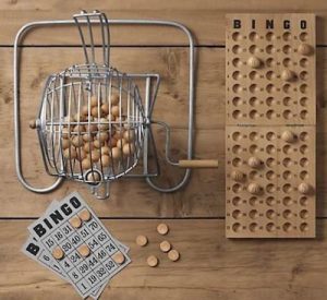 Old wooden bingo game