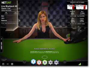 Live NetEnt blackjack