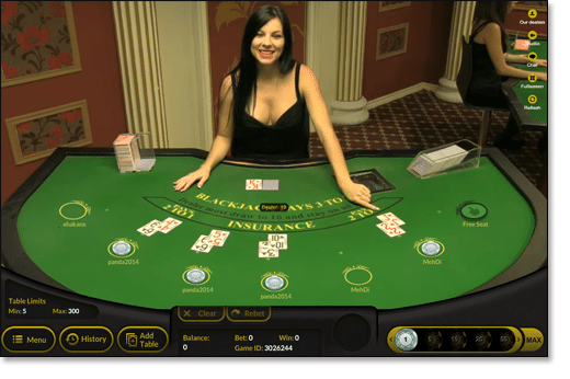 Live Dealer Blackjack at Gday Casino