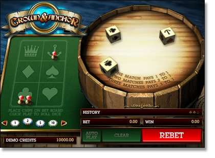 Microgaming's Crown and Anchor Game