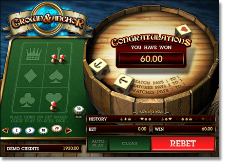 Crown and Anchor Online Casino Game by Microgaming