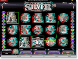 Sterling Silver Real Money 3D Video Slot @ Royal Vegas
