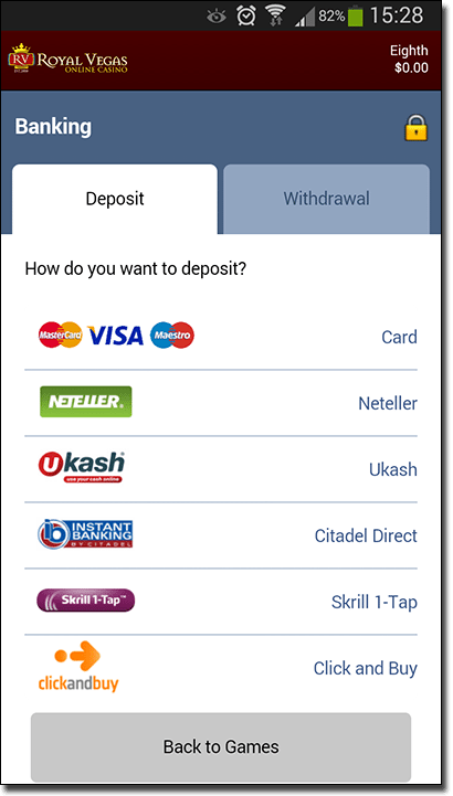 Deposit real money for online Roulette on Samsung mobiles
