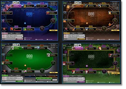 888 Poker tables for real money play