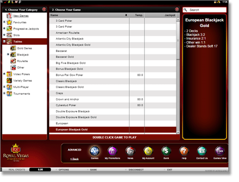 Royal Vegas Casino - Instant Play games view