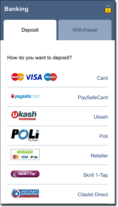 Visa deposits on iPhone