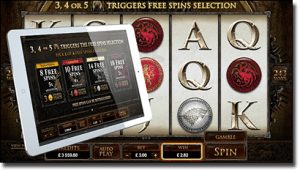 Game of Thrones online pokies on tablet