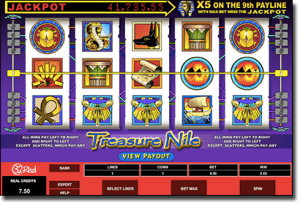 Treasure Nile online pokies by Microgaming