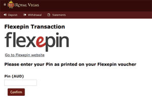 deposit process with flexepin