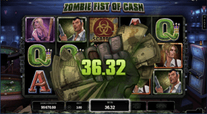 zombie fist bonus on lost vegas by microgaming