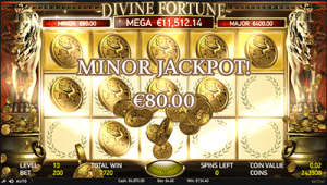 Progressive jackpots on Divine Fortune