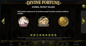 Payouts on Divine Fortune