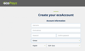 Greek players can open an EcoPayz account