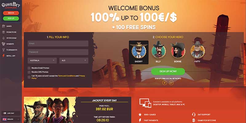 GunsBet online casino review