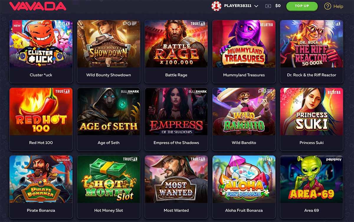 Vavada Casino game options