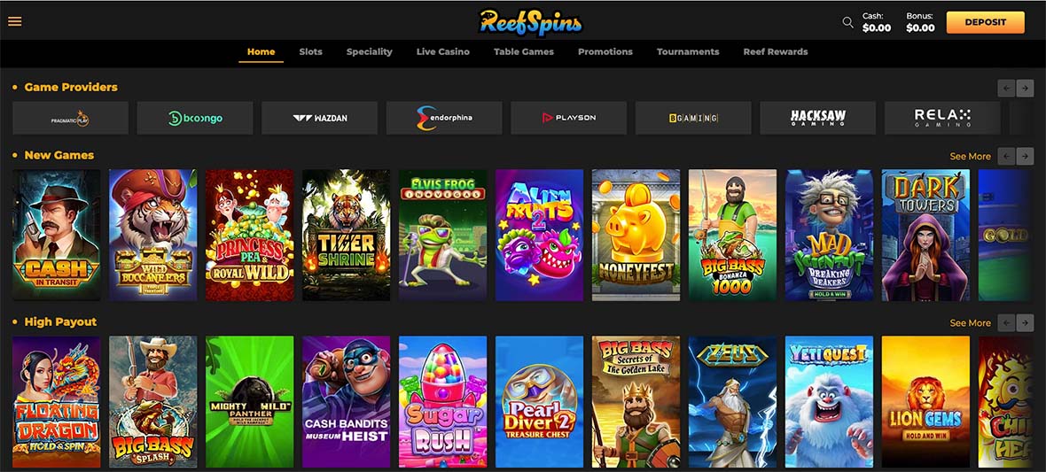 ReefSpins Online Slots