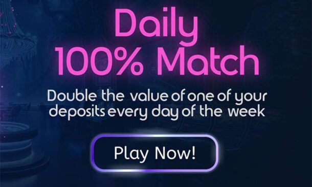 Daily 100% Match at OnlineCasinoGames