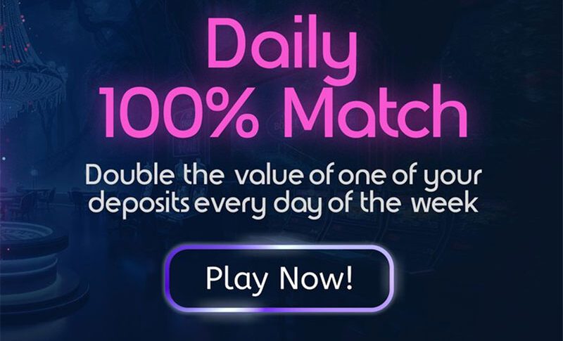 Daily 100% Match at OnlineCasinoGames